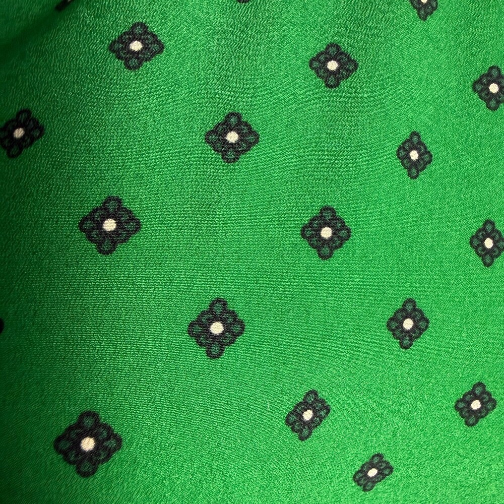 Merona Women's XL Cap Sleeve Blouse Kelly Green Blue Geometric Floral Print Top - Picture 4 of 13